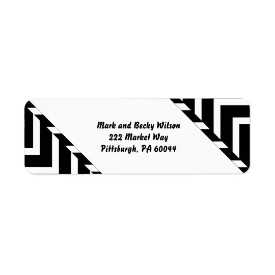 Black and White Graphic Pattern Return Address Label