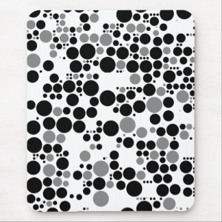 Black and white grayscale retro circles mouse mat