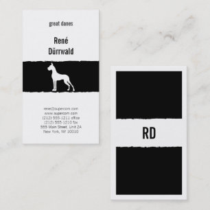 Black and White Great Dane Cropped Business Card