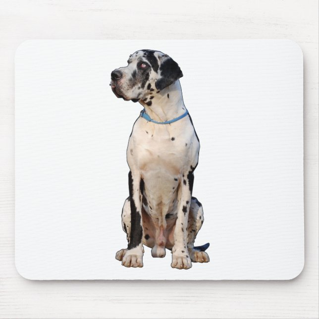 Black and white Great Dane Mouse Mat (Front)
