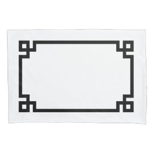 Black and White Greek Key Border Standard Pillowcase