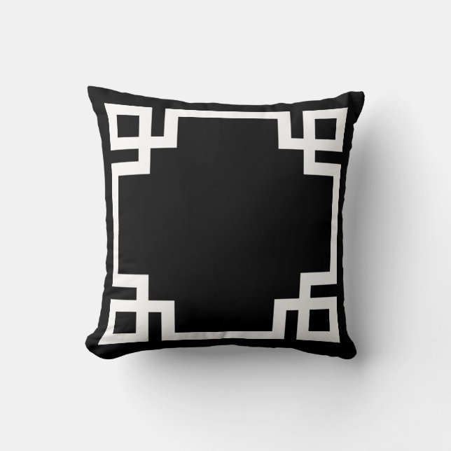 Black and white greek key pillow hotsell