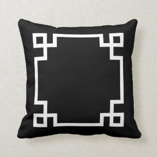 Black and White Greek Key Cushion