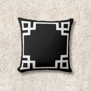 Black and White Greek Key Cushion