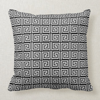 Black and White Greek Key design throw pillow