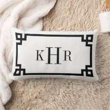 Black and White Greek Key | Monogrammed
