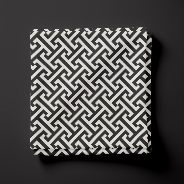 Black and White Greek Key Pattern Fabric (Creator Uploaded)