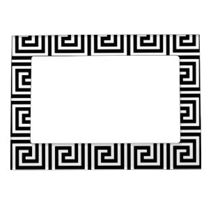 Black and White Greek Key Pattern Magnetic Picture Frame