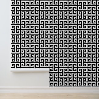 Black and White Greek Key Wallpaper