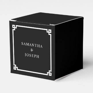 Black and White Greek Key Wedding Favour Box