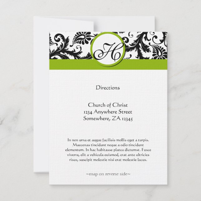 Black and White & Green Enclosure Card (Front)