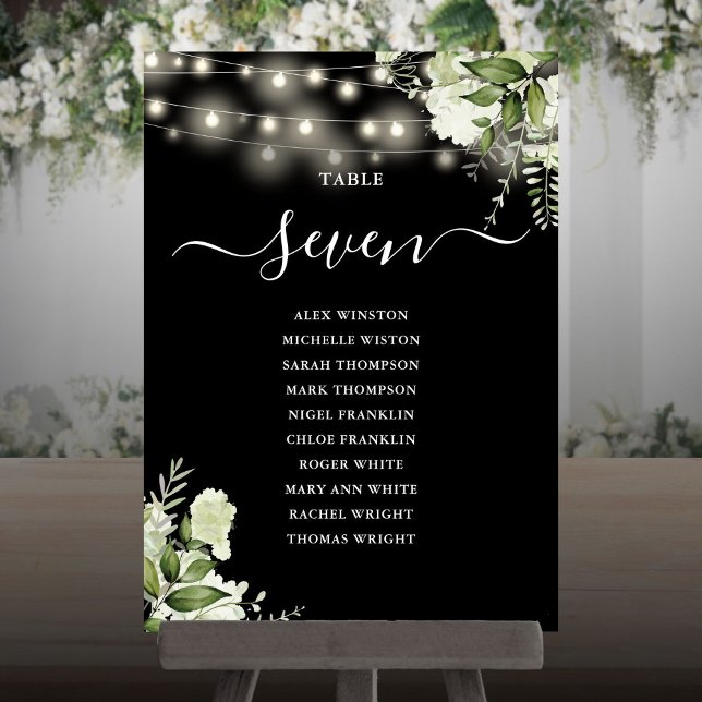 Black And White Greenery Seating Plan Table Number (Black And White Greenery Seating Plan Table Number)