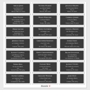 Black and White Greenery Wedding Guest Address