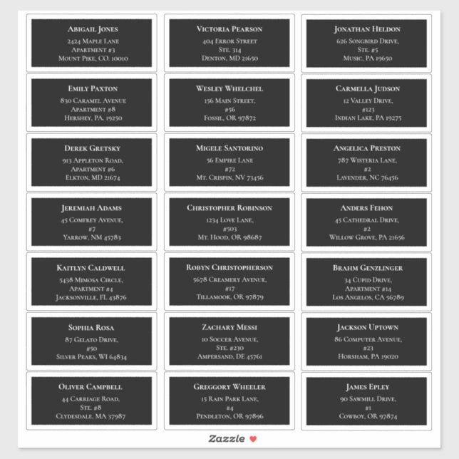 Black and White Greenery Wedding Guest Address (Sheet)