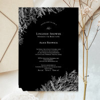 Black and White Greenery Wedding Lingerie Shower