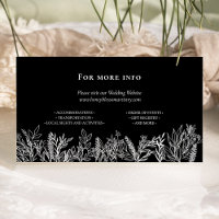 Black and White Greenery Wedding Website