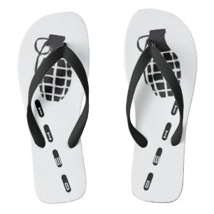 Black and White Grenade flip flop TIWD