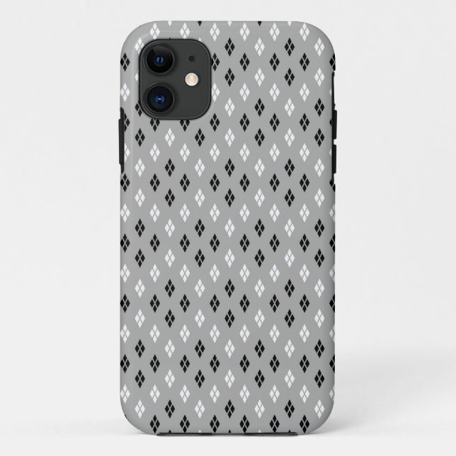 black and white grey geometric fine pattern Case-Mate iPhone case (Back)