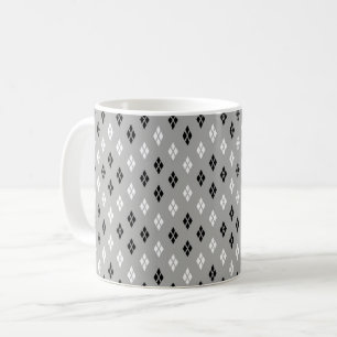 black and white grey geometric fine pattern coffee mug