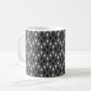 black and white grey geometric fine pattern coffee mug