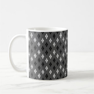 black and white grey geometric fine pattern coffee mug