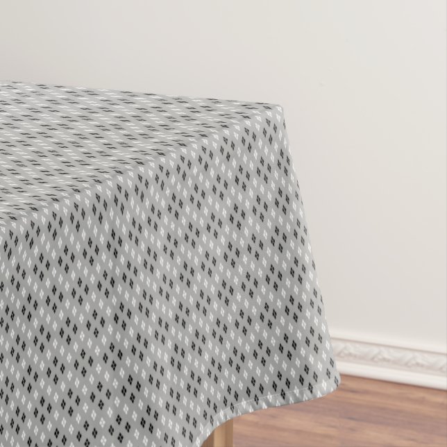 black and white grey geometric fine pattern tablecloth (In Situ)