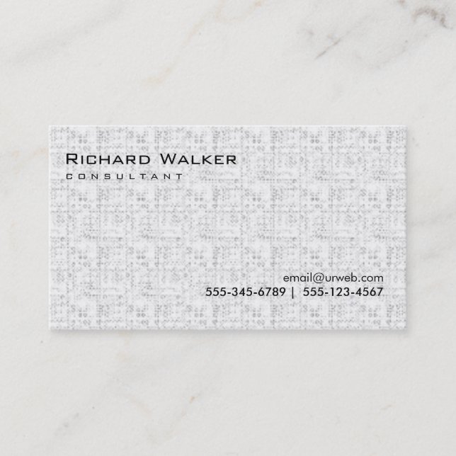 Black and White Grey Professional Plain Cool Business Card (Front)