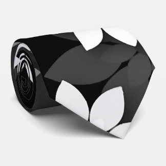 Black and white, grey seamless flower pattern tie