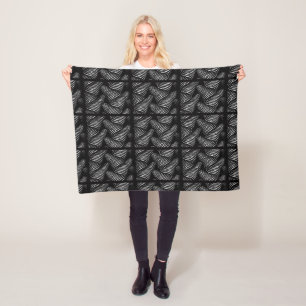 Black and White Grid Pattern Blanket