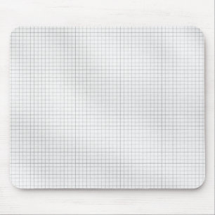 Black and White Grid Pattern on Paper Mouse Mat