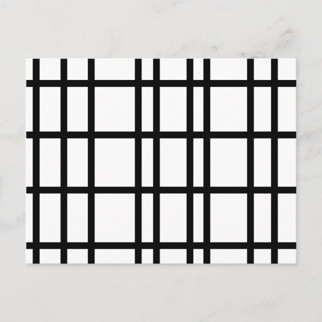Black and white grid pattern postcard (Front)