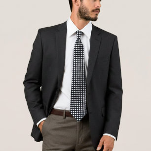 Black and white grid pattern tie