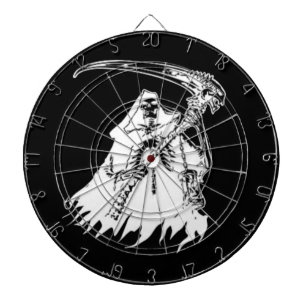 Black and White Grim Reaper Dart Board
