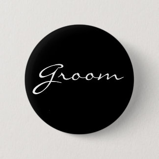 Black and White Groom Button