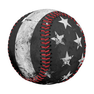 Black and White Grunge American Flag Baseball
