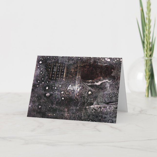 Black and White Grunge, Get Well Soon Card (Front)