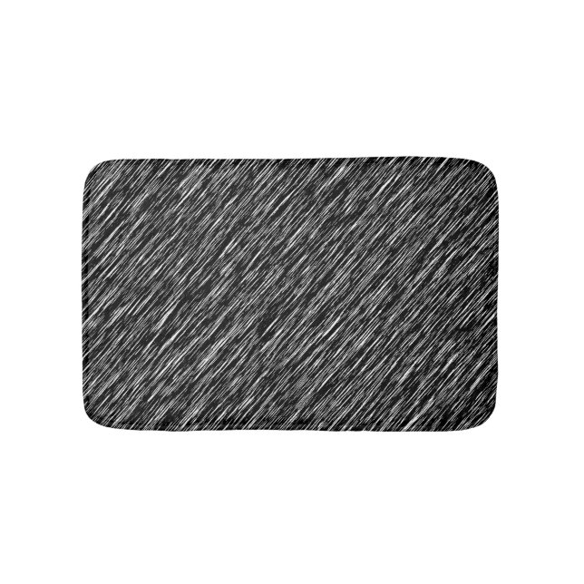 Black and White Grunge Pattern Bath Mat (Front)