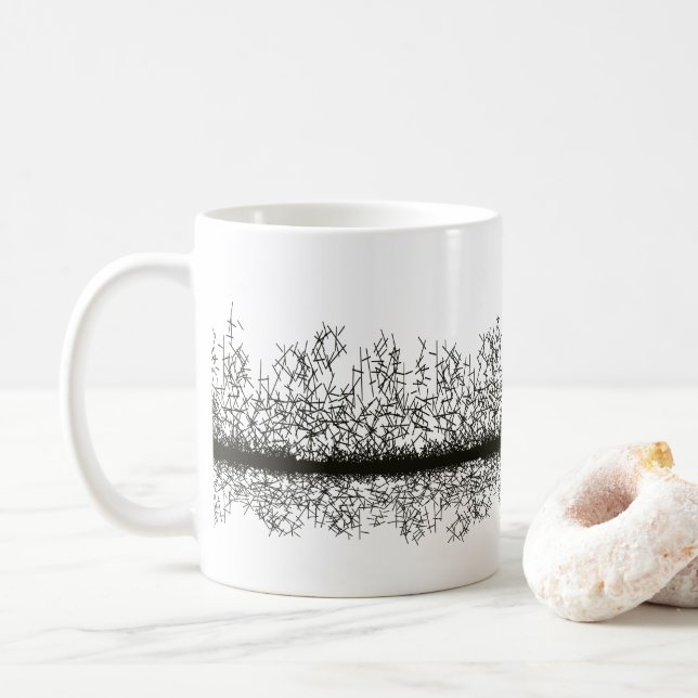 Black and white grunge pattern coffee mug (With Donut)