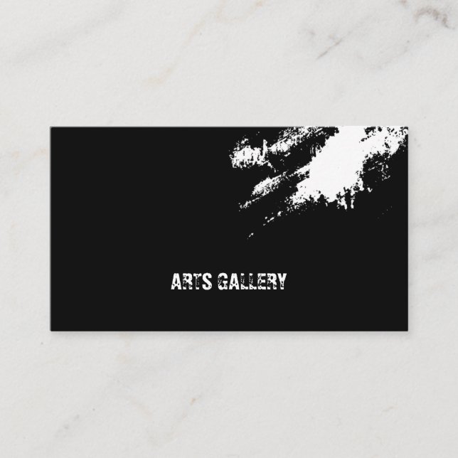 Black and White Grunge Smudge Template Business Card (Front)