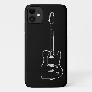 black and white guitar iPhone 11 case