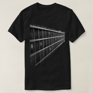Black and White Guitar Fretboard Art T-Shirt