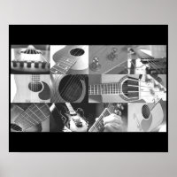 Black and White Guitar Photo Collage