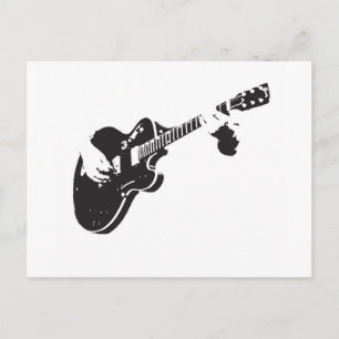 Black And White Guitar Postcard