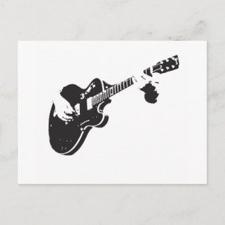 Black And White Guitar Postcard