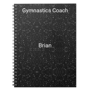 Black and White Gymnastics Coach Custom Notebook