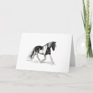 Black and White Gypsy Horse Greeting Card