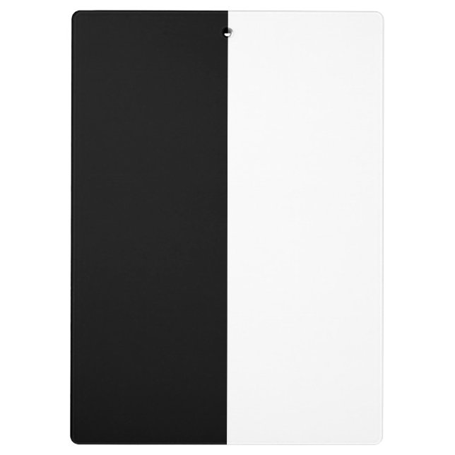 Black And White Half and Half graphic Clipboard (Back)
