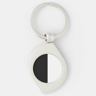 Black And White Half and Half graphic Key Ring