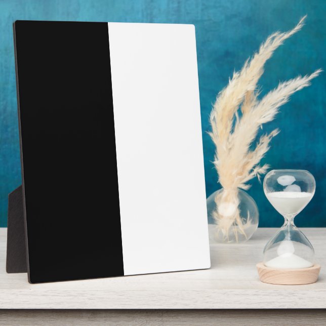 Black And White Half and Half graphic Plaque (Side)