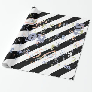 Black And White Half and Half graphic Wrapping Paper